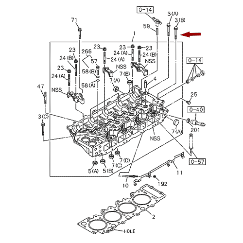 Болт ГБЦ ISUZU NQR 75/71 дв. 4HK1/4HG1, оригинал, 8943995550