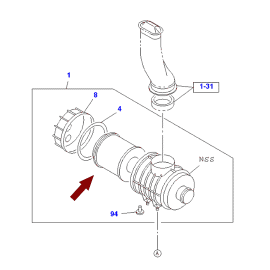 Фильтр воздушный ISUZU NLR85/NMR85/NPR75, аналог, Россия, OE6970622940