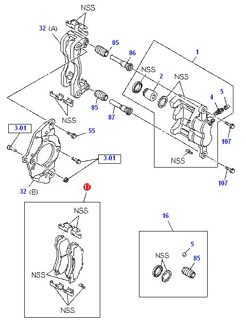 Колодки тормозные передние ISUZU (ИСУЗУ) NLR85, Kashiyama, Japan, 8980912710/8982169210 На схеме показаны колодки тормозные передние ISUZU (ИСУЗУ) NLR85, Kashiyama, Japan, 8980912710/8982169210