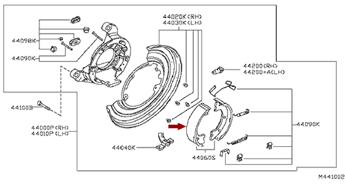 Колодки стояночного (ручного) тормоза Nissan Cabstar 4 шт., аналог, D4060MB40C