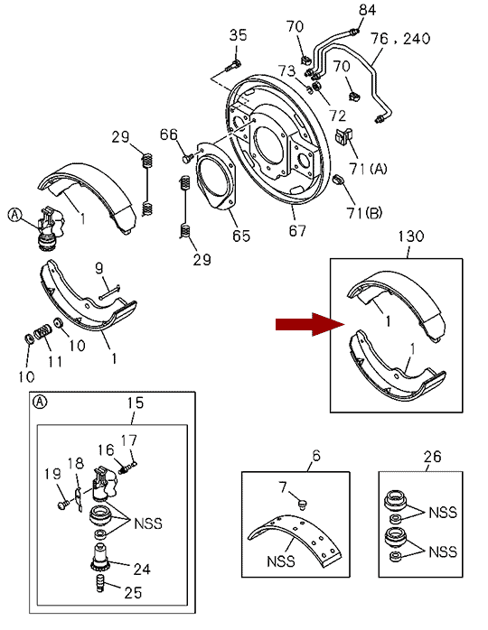 Колодки тормозные ISUZU NMR85 - задние, Japan, OE5878320470