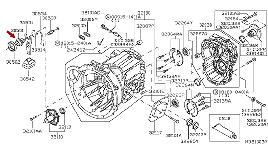 Муфта выжимного подшипника сцепления NISSAN CABSTAR (Ниссан Кабстар) F24, дв. ZD30DDTI, 30501MB900