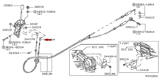 Наконечник троса КПП NISSAN CABSTAR (Ниссан Кабстар) F24, DIESEL TECHNIC, OEM344370T000