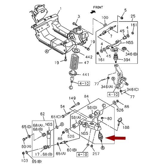 Опора шаровая ISUZU NLR85/NMR85 - нижняя, Japan, 555