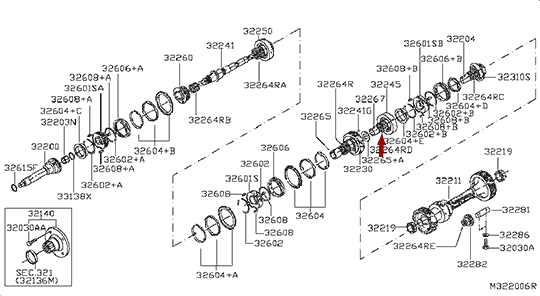 Подшипник вторичного вала КПП NISSAN CABSTAR (Ниссан Кабстар) F24 - игольчатый, оригинал, 322739X503 Подшипник вторичного вала КПП NISSAN CABSTAR (Ниссан Кабстар) F24 - игольчатый, оригинал, 322739X503