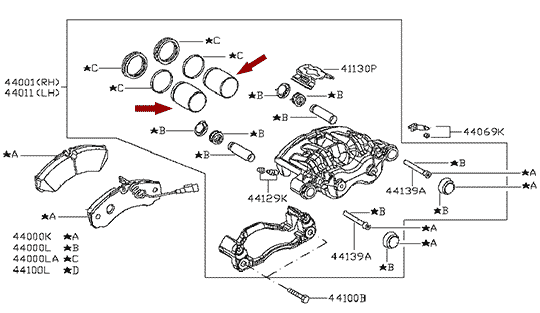 Поршень суппорта заднего NISSAN CABSTAR F24, FRENKIT, D4121MB40A