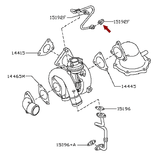 Прокладка трубки подачи масла турбокомпрессора NISSAN CABSTAR F24, дв. ZD30DDTI, 151892W20B Прокладка трубки подачи масла турбокомпрессора NISSAN CABSTAR F24, дв. ZD30DDTI, 151892W20B