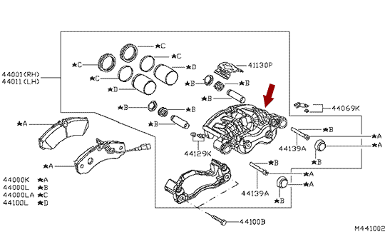 СУППОРТ ПЕРЕДНИЙ ПРАВЫЙ NISSAN CABSTAR F24, FAST, 41001MB20A