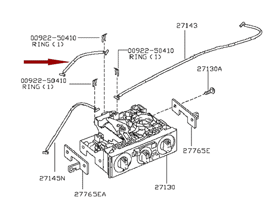 Трос регулировки отопителя тепло-холод Nissan Cabstar (Ниссан Кабстар) F24 дв. ZD30DDTI, B7540MB4MB/27540MB4MB